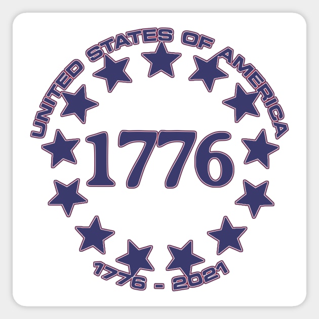 Happy 245th Birthday, United States of America (blue) Sticker by VanceCapleyArt1972